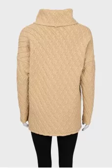 Beige knitted tunic