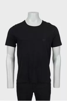 Men's black T-shirt with embroidered logo