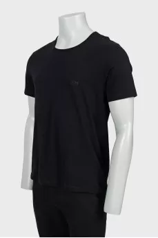 Men's black T-shirt with embroidered logo