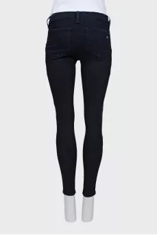 Skinny jeans with leather inserts