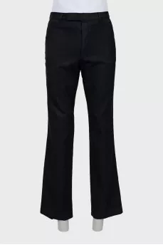 Men's straight wool trousers