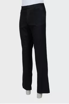 Men's straight wool trousers