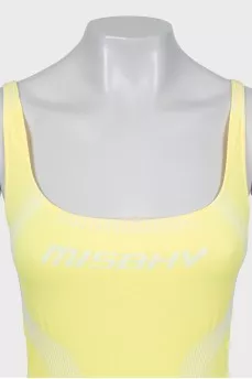 Bodycon yellow sleeveless dress