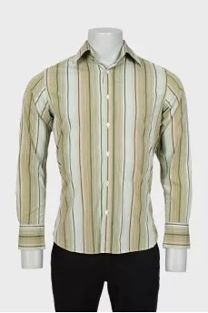 Men's fitted shirt with stripe print