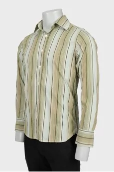 Men's fitted shirt with stripe print