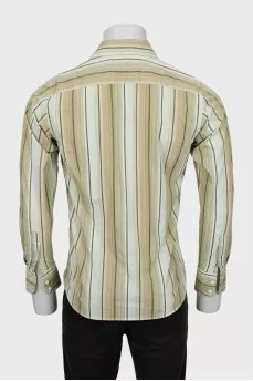 Men's fitted shirt with stripe print