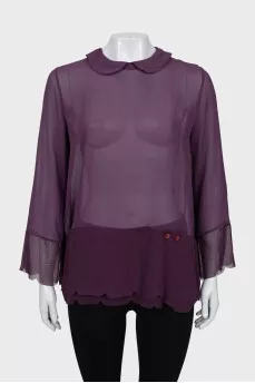 Transparent purple blouse