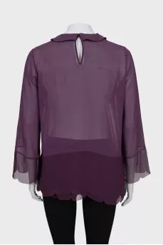 Transparent purple blouse