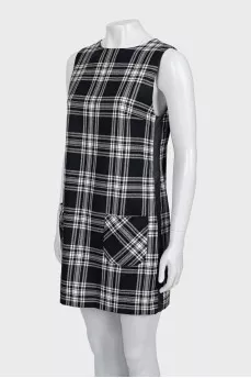 Wool dress with stripes