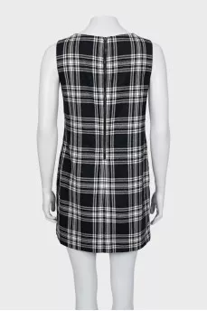 Wool dress with stripes
