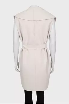 Beige vest with belt