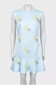 Fitted dress with beaded embroidery