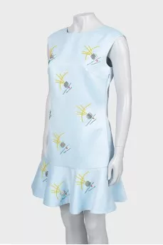 Fitted dress with beaded embroidery
