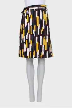 Mixed color skirt with ties