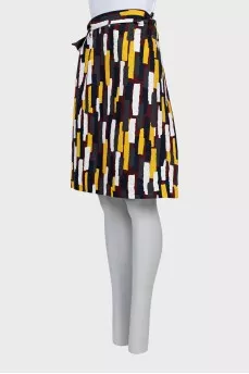 Mixed color skirt with ties