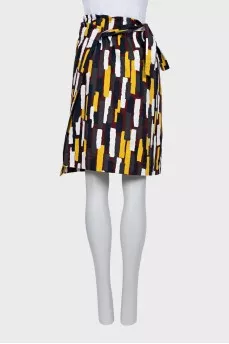 Mixed color skirt with ties