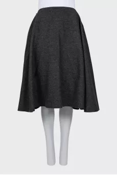 Wool sun skirt with adjustable waist
