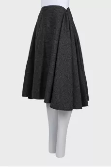 Wool sun skirt with adjustable waist
