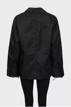 Black jacket with patch pockets
