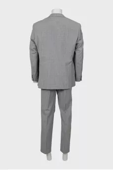 Men's gray checkered suit