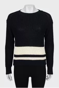 Black and white knitted sweater