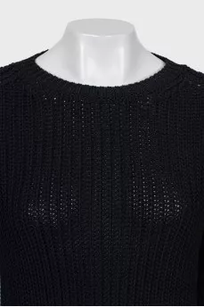 Black and white knitted sweater
