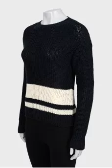 Black and white knitted sweater
