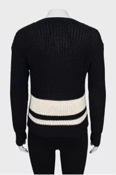 Black and white knitted sweater