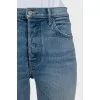 High-waisted jeans with ripped effect