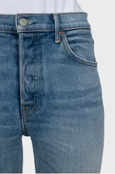 High-waisted jeans with ripped effect