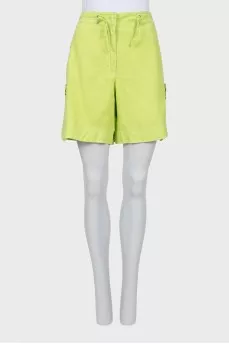 Light green linen shorts