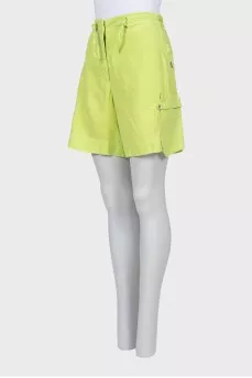Light green linen shorts