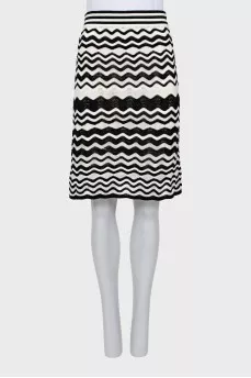 Knitted skirt in black and white