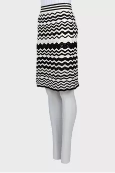Knitted skirt in black and white