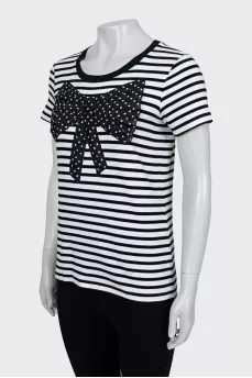 Striped T-shirt with bow