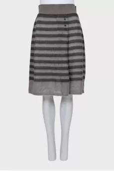 Striped short pile skirt
