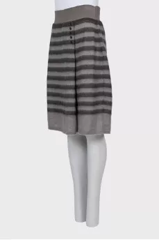 Striped short pile skirt
