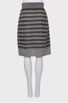 Striped short pile skirt