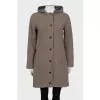 Fitted coat with hood