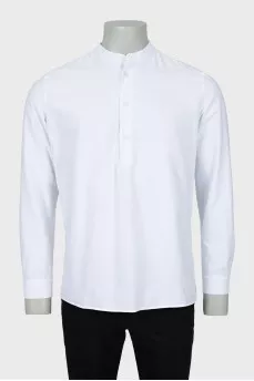 Men's white loose-fitting shirt
