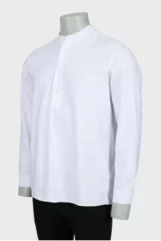 Men's white loose-fitting shirt