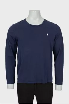 Men's blue long sleeve with embroidered logo