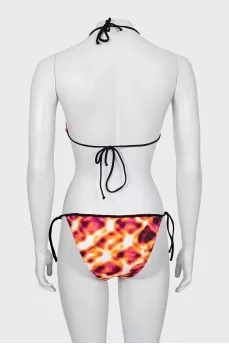 Swimsuit in abstract print with tag