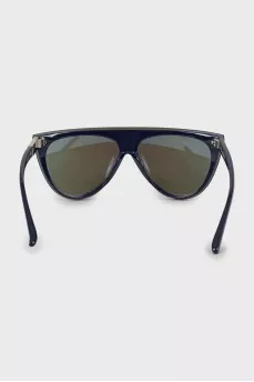 Blue sunglasses with mirrored lenses