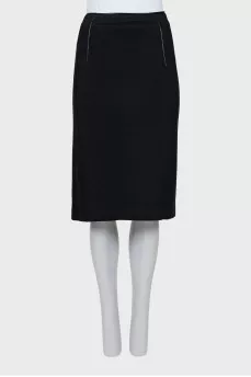 Straight skirt in wool and cashmere