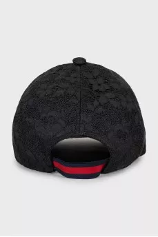 Black guipure cap