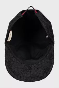 Black guipure cap