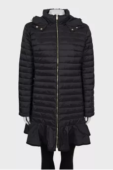 Quilted black jacket with skirt