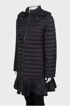 Quilted black jacket with skirt