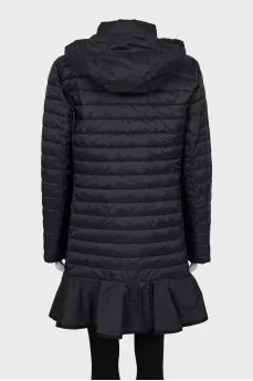 Quilted black jacket with skirt